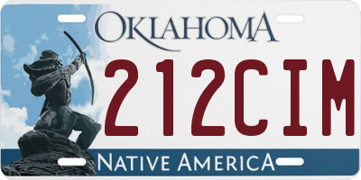 OK license plate 212CIM