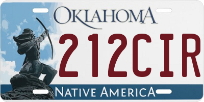 OK license plate 212CIR