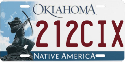 OK license plate 212CIX