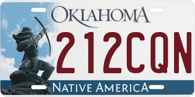 OK license plate 212CQN