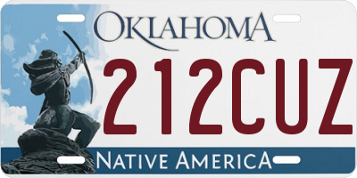 OK license plate 212CUZ