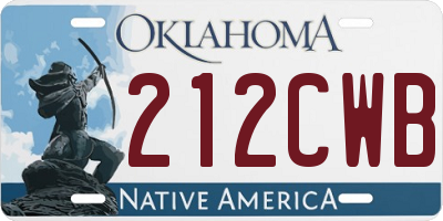 OK license plate 212CWB