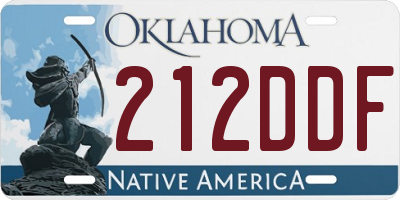 OK license plate 212DDF