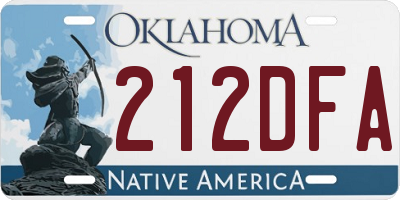 OK license plate 212DFA