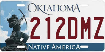OK license plate 212DMZ