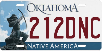 OK license plate 212DNC
