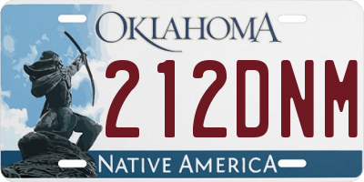 OK license plate 212DNM