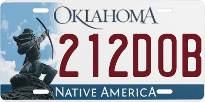 OK license plate 212DOB