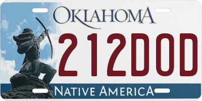 OK license plate 212DOD