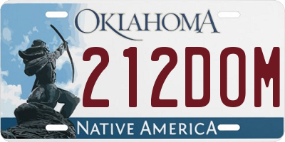 OK license plate 212DOM