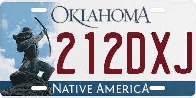 OK license plate 212DXJ