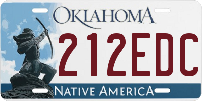 OK license plate 212EDC