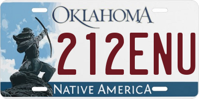 OK license plate 212ENU