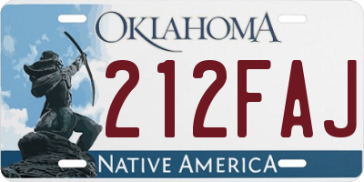 OK license plate 212FAJ