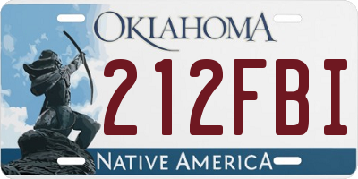 OK license plate 212FBI