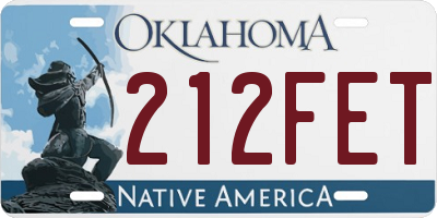 OK license plate 212FET