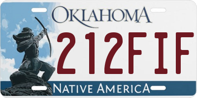 OK license plate 212FIF