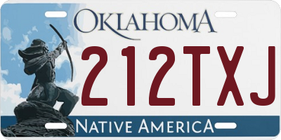OK license plate 212TXJ