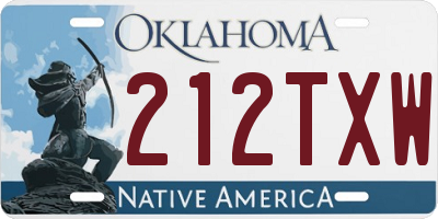 OK license plate 212TXW