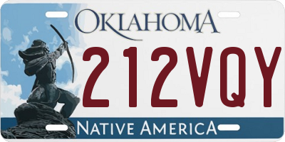OK license plate 212VQY