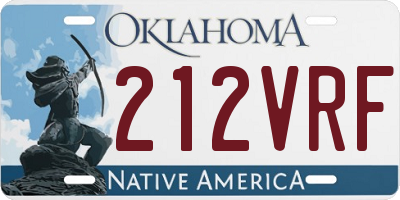 OK license plate 212VRF