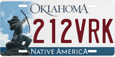 OK license plate 212VRK