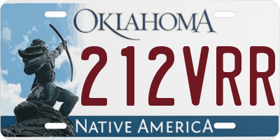 OK license plate 212VRR