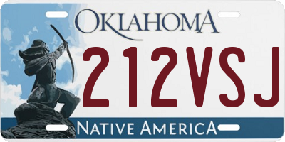 OK license plate 212VSJ