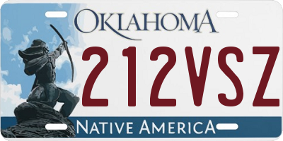 OK license plate 212VSZ