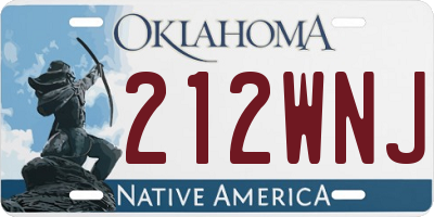 OK license plate 212WNJ