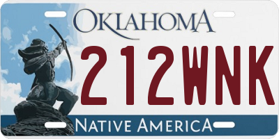 OK license plate 212WNK
