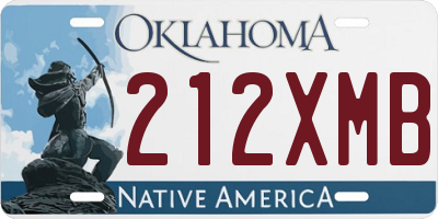 OK license plate 212XMB