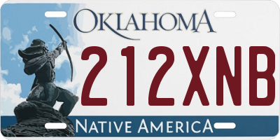 OK license plate 212XNB