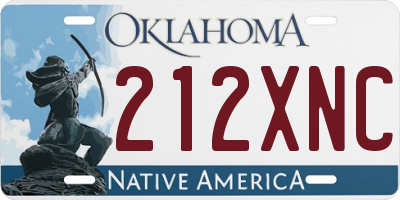 OK license plate 212XNC