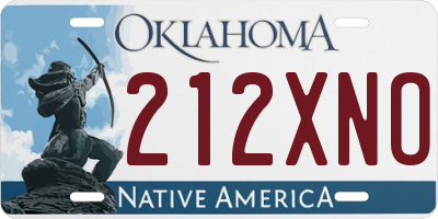 OK license plate 212XNO