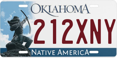 OK license plate 212XNY