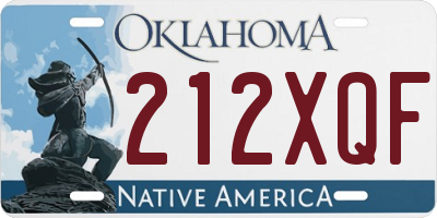 OK license plate 212XQF