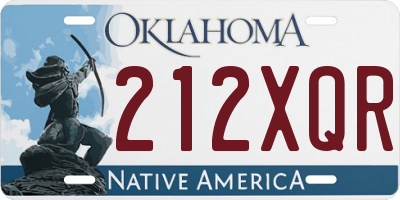 OK license plate 212XQR