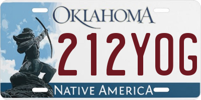 OK license plate 212YOG