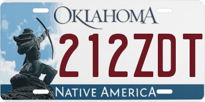 OK license plate 212ZDT