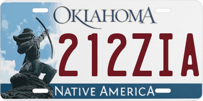 OK license plate 212ZIA