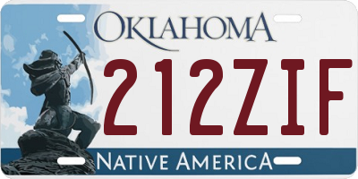 OK license plate 212ZIF
