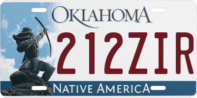 OK license plate 212ZIR