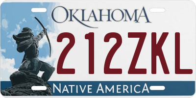 OK license plate 212ZKL