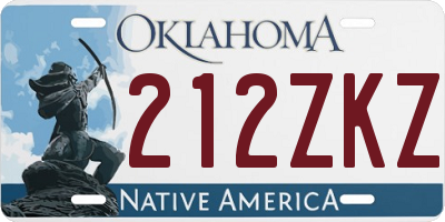 OK license plate 212ZKZ