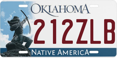 OK license plate 212ZLB