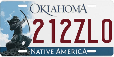 OK license plate 212ZLO