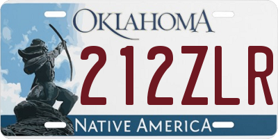 OK license plate 212ZLR