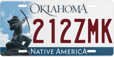 OK license plate 212ZMK