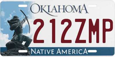 OK license plate 212ZMP